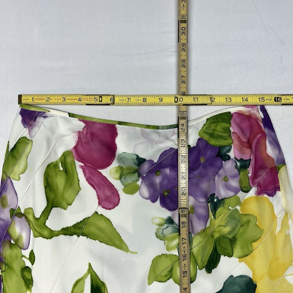 Linda Allard Ellen Tracy Silk Two Piece Skirt Set Floral - Picture 9 of 14